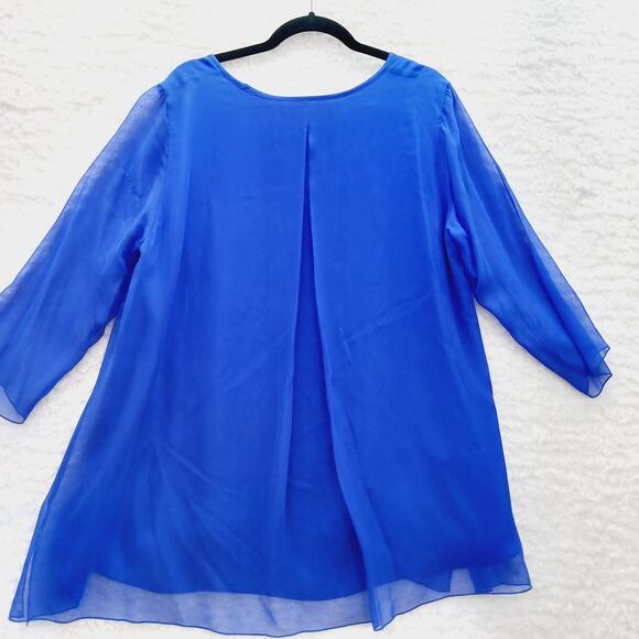 Blouse Kimono Caroline Rose Silk Rich Purple Elegant Luxury Minimalist Size M - Picture 2 of 16